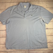Lacoste Washed Lt Blue Polo Shirt Mens Size 8 Classic Crocodile Logo -Flaws READ