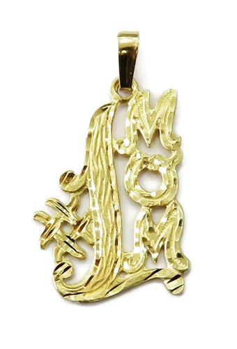 14K Yellow Gold Number #1 Mom Charm 