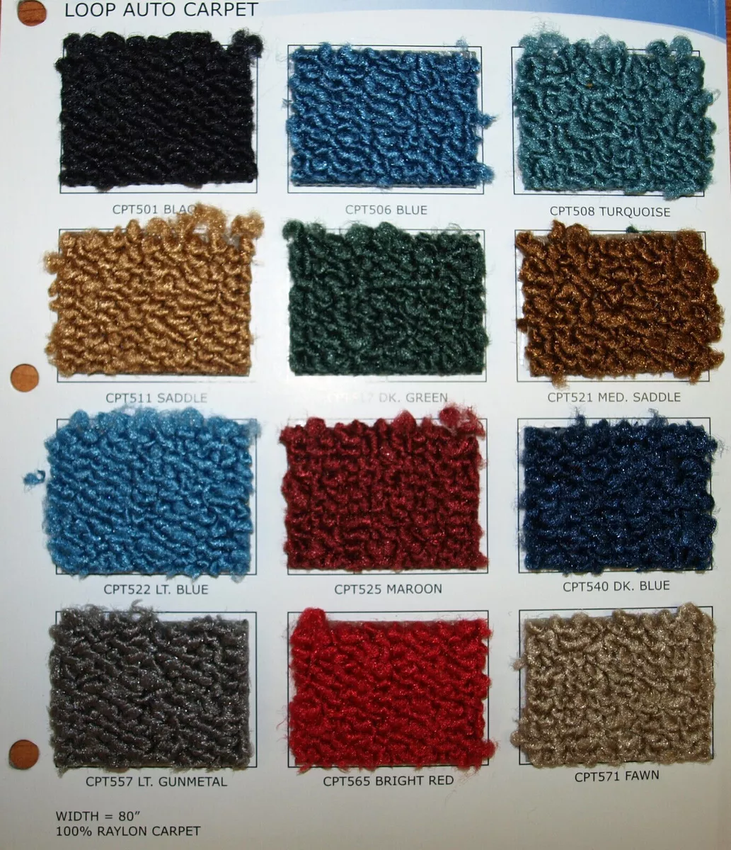 Automotive loop Carpet Raylon By the yard 80 inches wide color lt