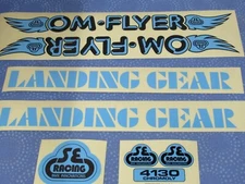 SE Racing OM Flyer Decal Pack Set - Blue / Black - New