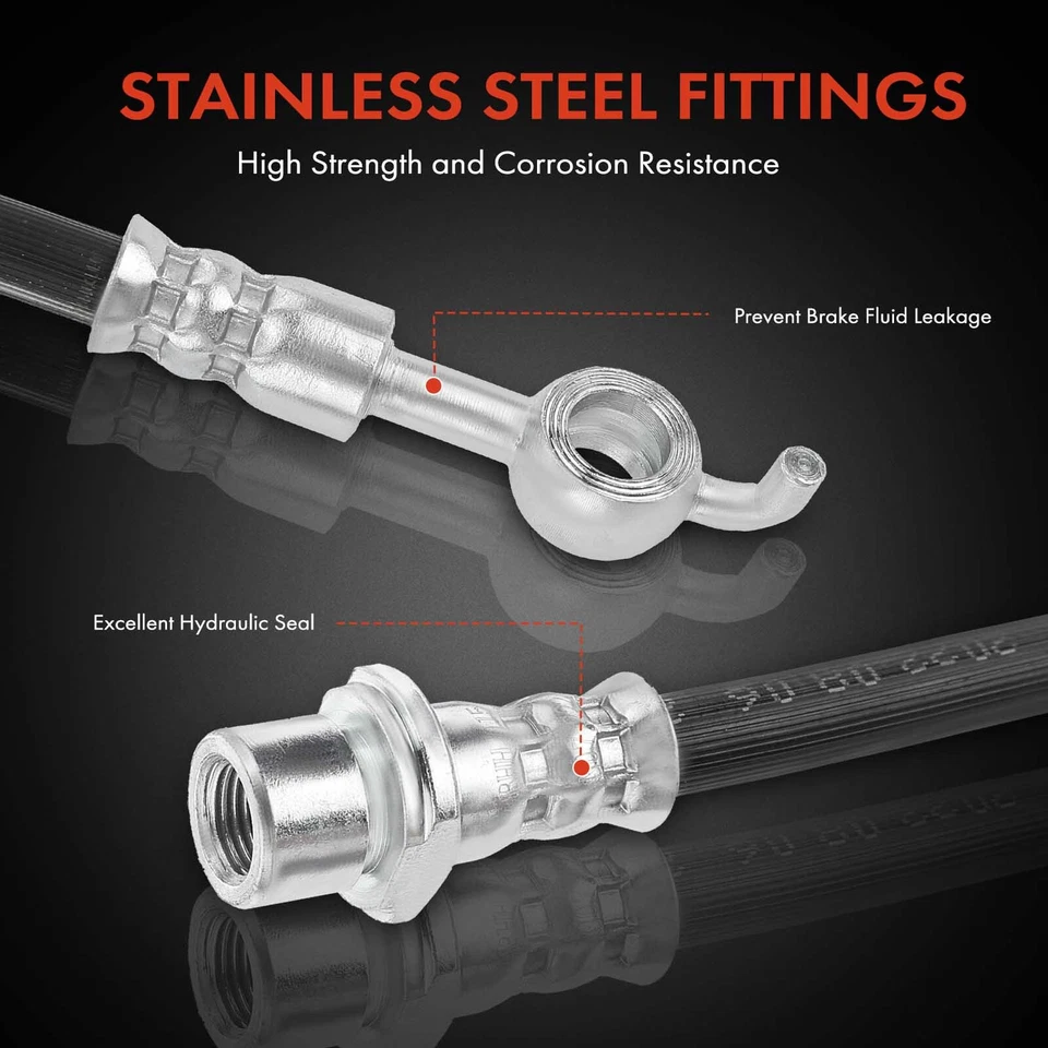 2x Manguera hidráulica de freno delantera izquierda y derecha para Toyota Echo 00-05 Scion xA 04-06 Foto 4 de 4