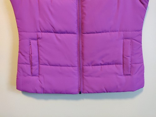 Merona women's S quilted vest pinkish/purple color full zip mock collar pockets - Picture 4 of 5