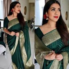 Women Kanjivaram Soft Silk Saree With Blouse Piece