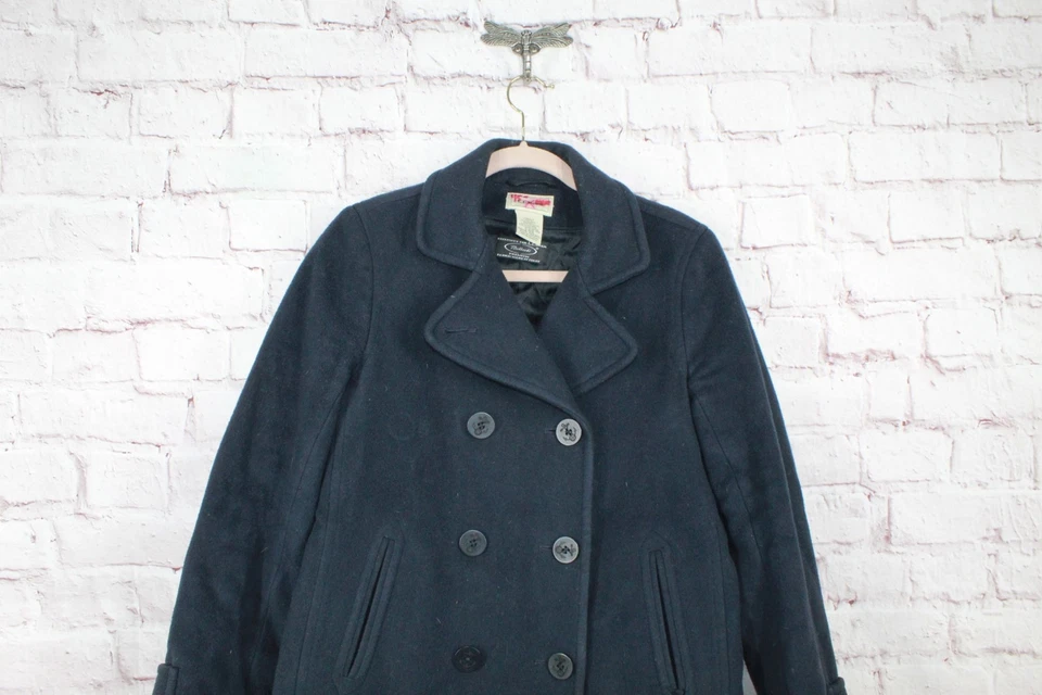 Chaquetón para mujer LL Bean Bellandi italiano 100 % lana de cordero aislante azul talla 6 Foto 3 de 4