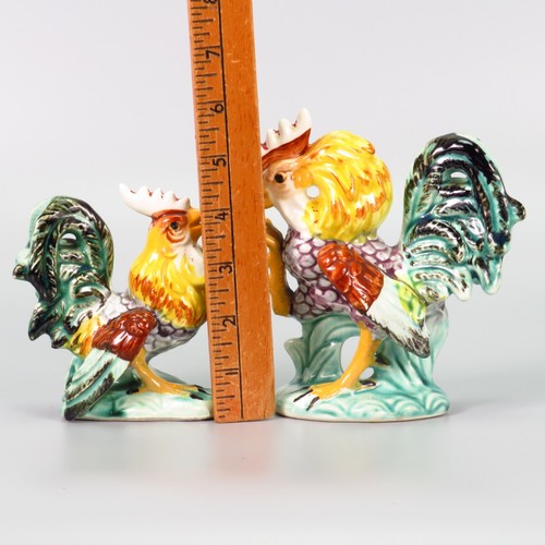 Vintage Lefton Fighting Rooster Chicken Figurine Cock Hen Ceramic Japan Set of 2 - Picture 8 of 24