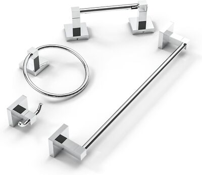 4pcs Bathroom Hardware Set-Toilet Paper Holder-Towel Ring -Towel Hooks