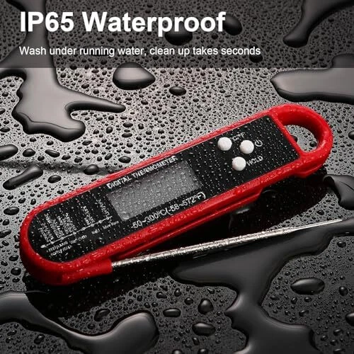 Meat Thermometer Digital - Waterproof Fast Meat Thermometer with Backlight &