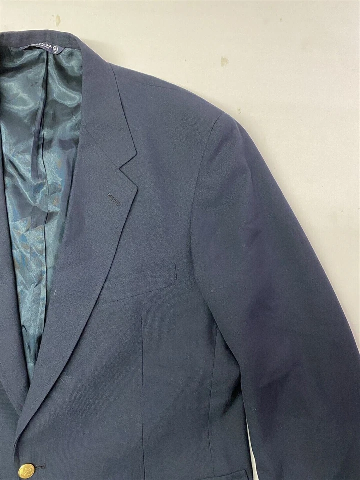 Blazer Abrigo Deportivo Chaqueta De Colección Palm Beach 46L Azul Marino Dorado Botón Hecho en EE. UU. Para Hombres Foto 2 de 4