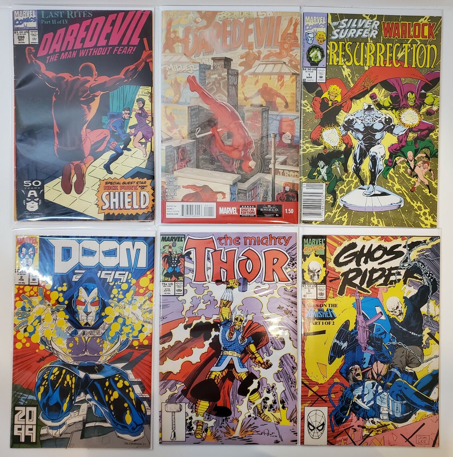 Marvel Comics Mixed Lot Of 6 The Mighty Thor Doom 2099 Ghost Rider Daredevil 