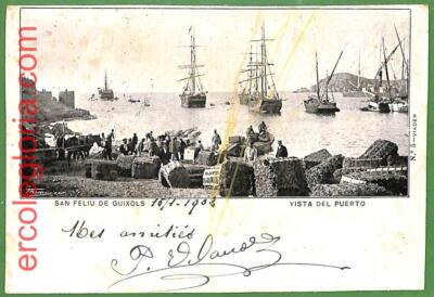 ah1762 - SPAIN - VINTAGE POSTCARD   Postal Antigua - Sant Feliu de Guíxols -1902
