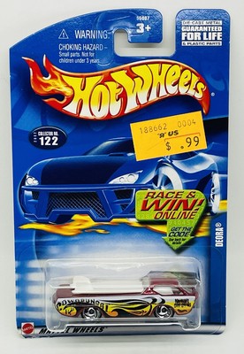 DEORA 2002 Hot Wheels Collector NEW #122 Dark Red w/White Surfboards w/Chrome