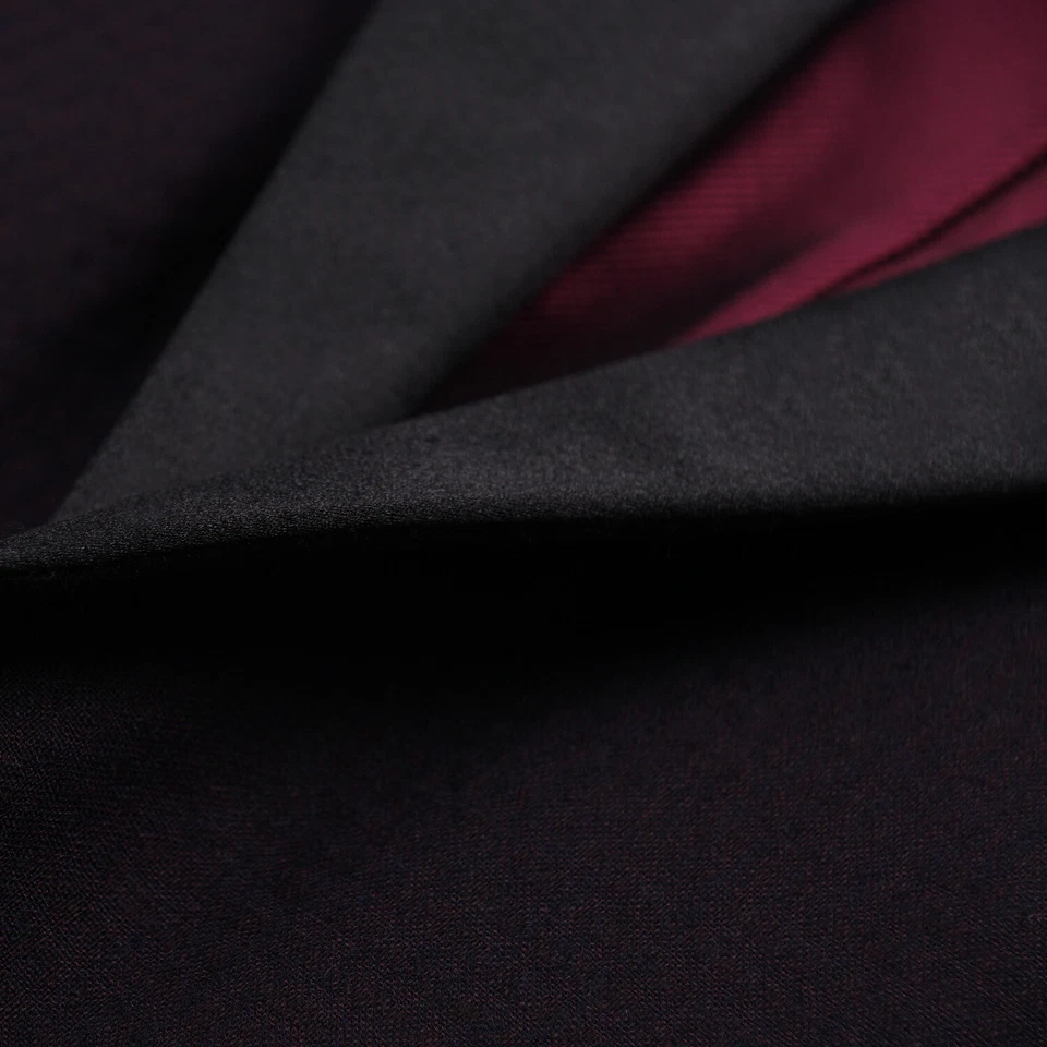 Blazer smoking Sartoria Partenopea slim fit lã borgonha jaqueta de jantar 40R Eu50 - Imagem 2 de 4