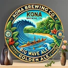 Kona Beer Company Vintage Aluminum Signature Wall Tin Metal Signs Home Décor Bar