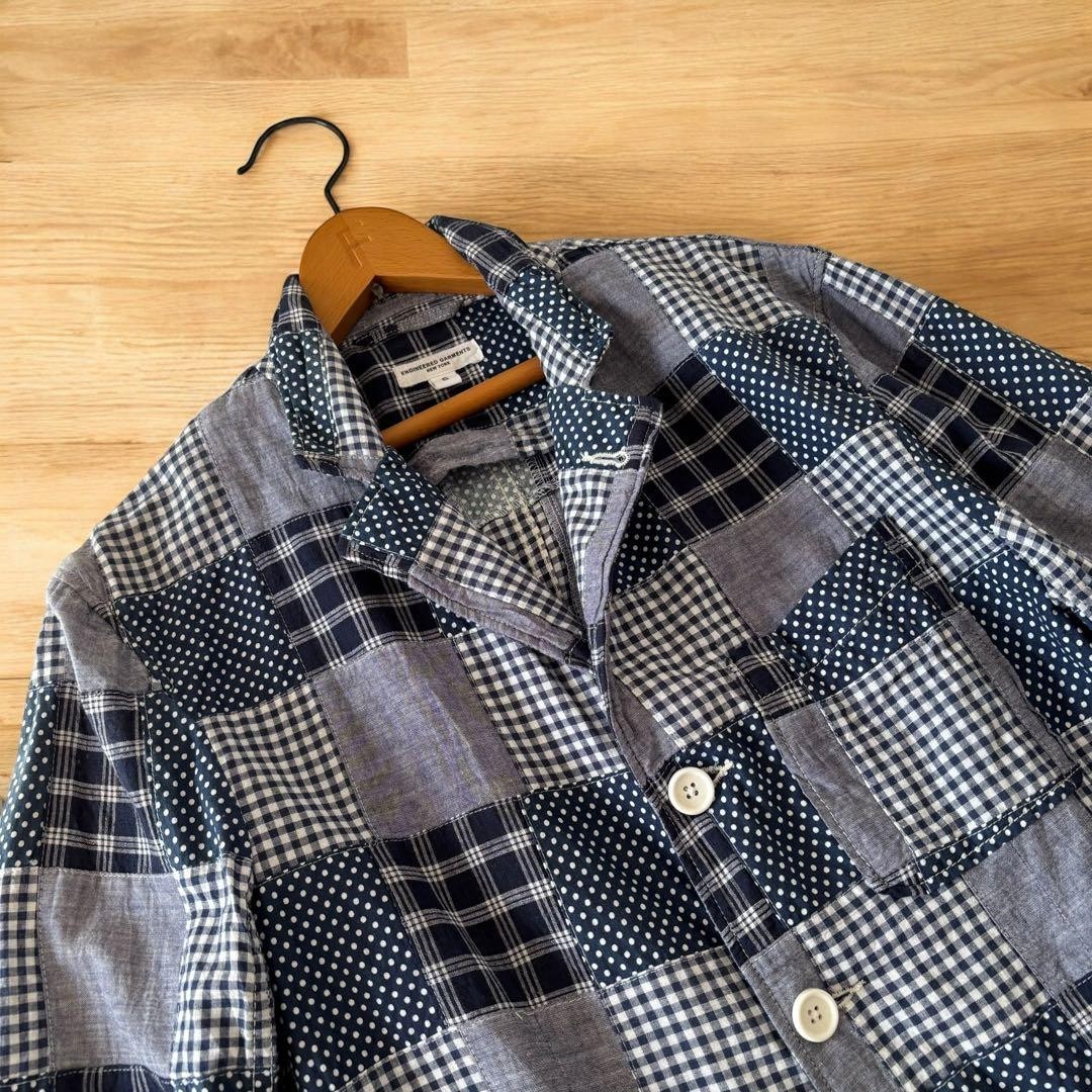 Engineered Garments Patchwork Jacket S Indigo Cot… - image 3