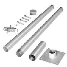 Shade Sail Pole 8Ft Backyard with Pole Bracket Clamp Powder Awning Deck Patio