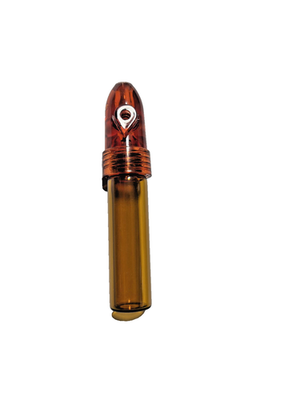 tobacco bullet snuffer Glass Snuffer Plastic & Glass Amber Bullet
