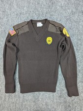 Commando by Jack Young Military Sweater USA Made Size L Black With Patches