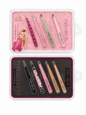 Paris Hilton Portable 4pc Mini Metal Tweezer Set with Case Pink CHK-SBT1