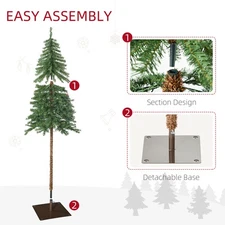 HOMCOM 6ft Tall Prelit Pencil Artificial Christmas Tree Holiday Decor w/442 B