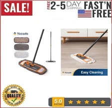 Yocada Dust Mop with Adjustable Handle with 3 Different Microfiber Mop Pads
