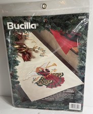 Bucilla Angels of Christmas Table Runner Stamped Cross Stitch Kit 83321