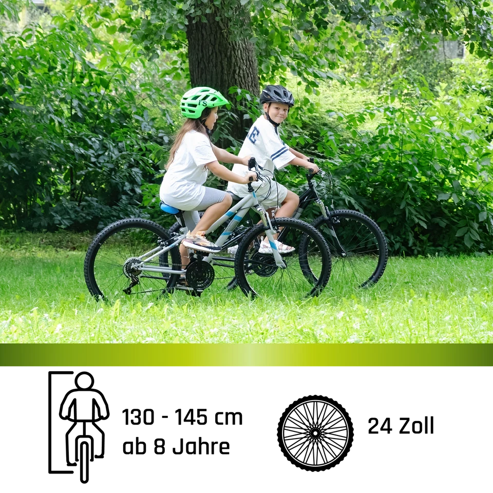 Galano GA20 Mountainbike 24" Hardtail Alu Fahrrad 21-Gang Jugend black/grau 30cm - Bild 3 von 4