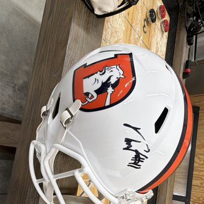 #ad Troy Franklin Denver Broncos Autographed replica Helmet Beckett Authenticated $295.00