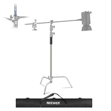 Neewer 10ft C Stand with 4ft Boom Arm 2 Grip Heads for Photography Studio Video