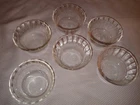 6 Pyrex 463 Scalloped 3 Ring Glass Custard Cup Ramekin 6 ounce bowls (54)
