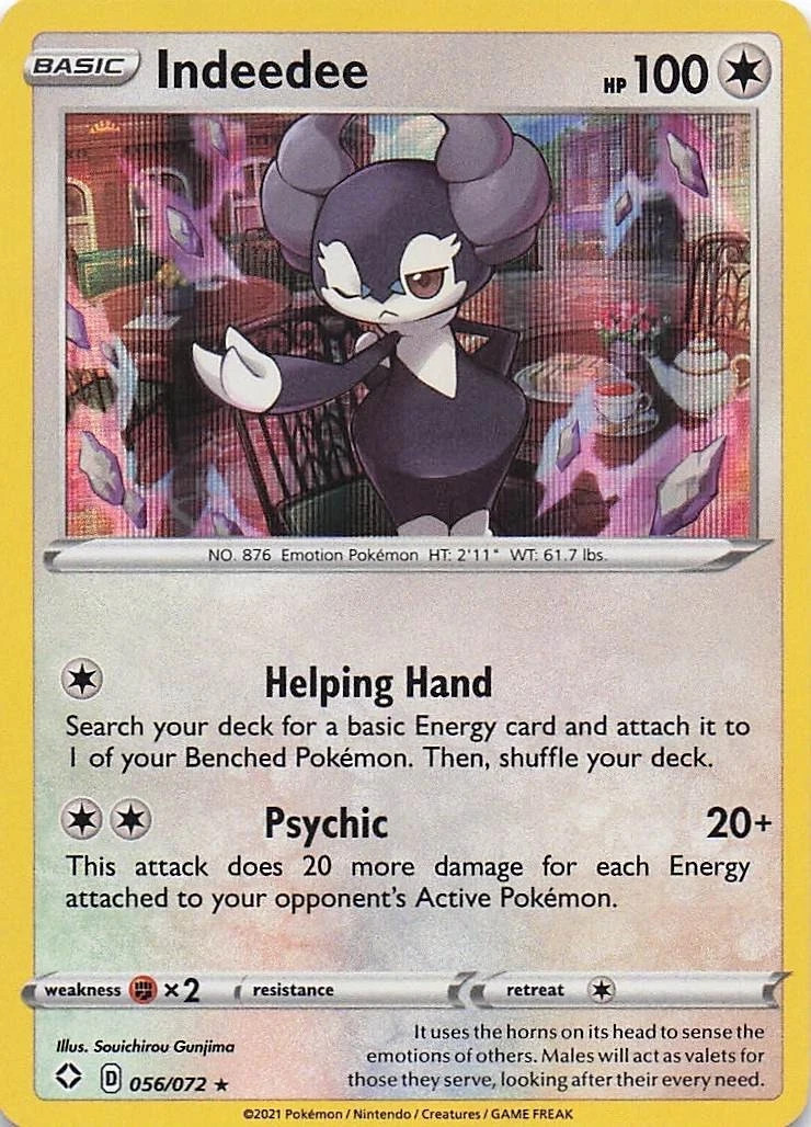 🌟Pokemon TCG - Indeedee - 056/072 - Holo - Rare - Shining Fates - NM🌟
