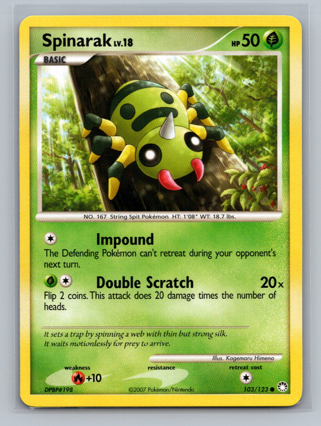 Pokémon TCG Spinarak 103/123 Mysterious Treasures Normal LP