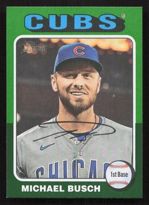 2024 Topps Heritage Michael Busch Green Border #537 Card - Image 1 of 2