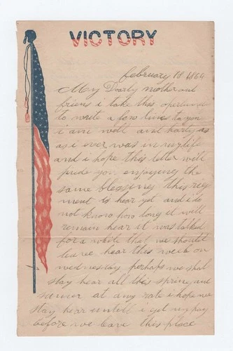 CIVIL WAR LETTER - 11th NY Cavalry - Expects to March Soon from Washington DC