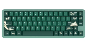 Japonais vert vague PBT Jeu de touches 138 Clés Cherry Profile Dye Sub Mechanic MX