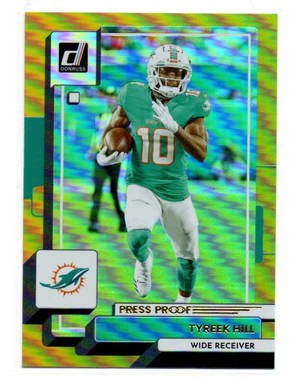 2022 Donruss #271 Tyreek Hill Gold Press Proof Premium Miami Dolphins