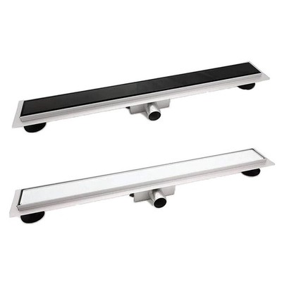 Duschrinne Duschablauf Glas Edelstahl Bodenablauf Abflussrinne 70cm 80cm 100cm