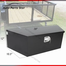 39"X12"X16.5" Black Heavy Duty Steel Tongue Truck Trailer Tool Box w/Lock & Key