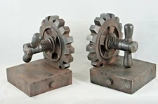 Vintage Pair INDUSTRIAL BOOKENDS Heavy Resin Loft Factory Mid Century Rustic