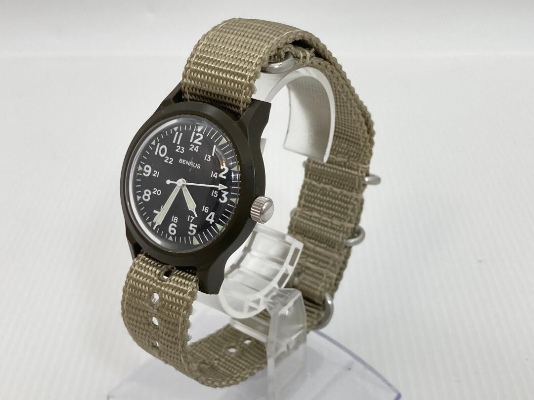 Benrus Military Watch BR763 Battery Replaced Used From Japan Free Shipping Used