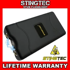 STINGTEC Stun Gun Mini BLACK 499 BV Rechargeable LED Flashlight w/ Carrying Case