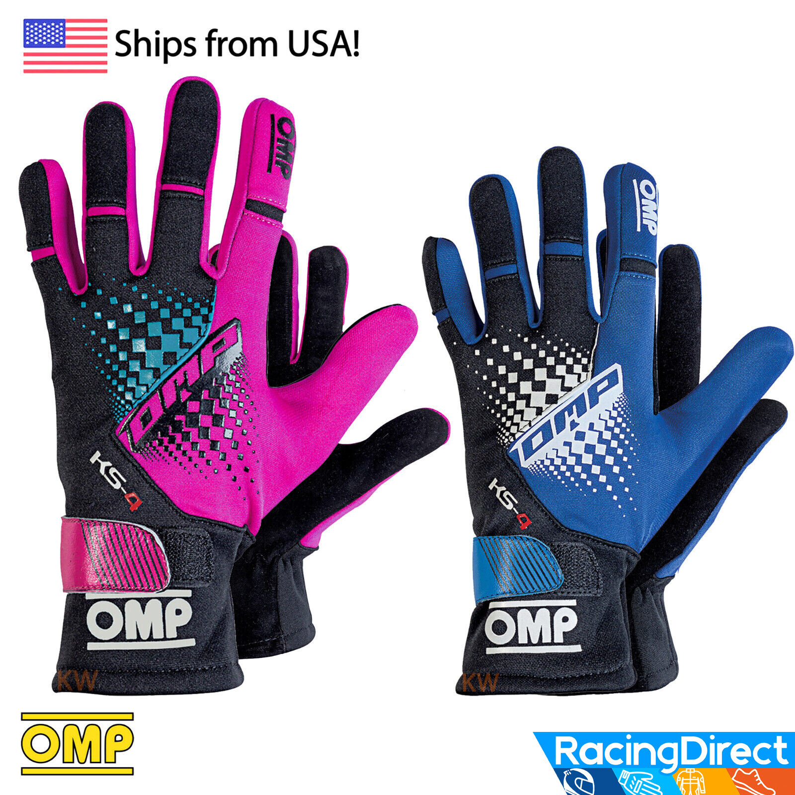 OMP KS4 Karting Gloves Go Kart Racing Gloves Youth & Adult Sizes