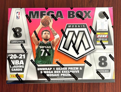 2020-21 Panini Mosaic Basketball Mega Box NBA Trading Cards - Factory Sealed