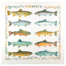 Printed Image Trout Bandanna 22" x 22" Camping Survival Outdoors Fish Fishing
