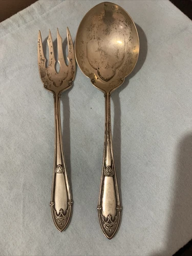 Vintage Rare RW&S Set Wallace Sterling Silver Casserole Spoon Salad Serving Fork