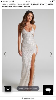 Showpo enchante halter sequin maxi dress champagne size 6 | eBay UK Showpo enchante halter sequin maxi dress champagne size 6 | eBay UK