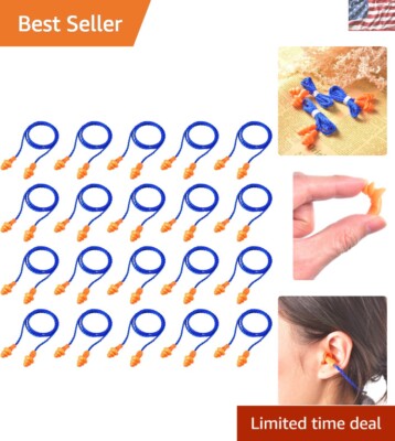 Versatile 20 Pair Silicone Ear Plugs with String - Comfort for Sleep & Travel