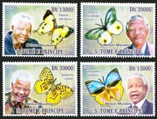 Sao Tome 2009 MNH 4v, Butterflies, Nobel Peace Winner Nelson Mandela  [C23]