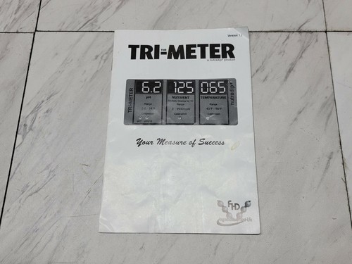 NUTRADIP Tri-Meter Owners Manual, Authentic OEM, Free Shipping