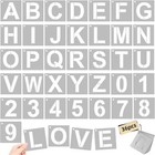 3 Inch Large Reusable Plastic Letter Stencils & Number Stencil, 36-Piece Alphabe
