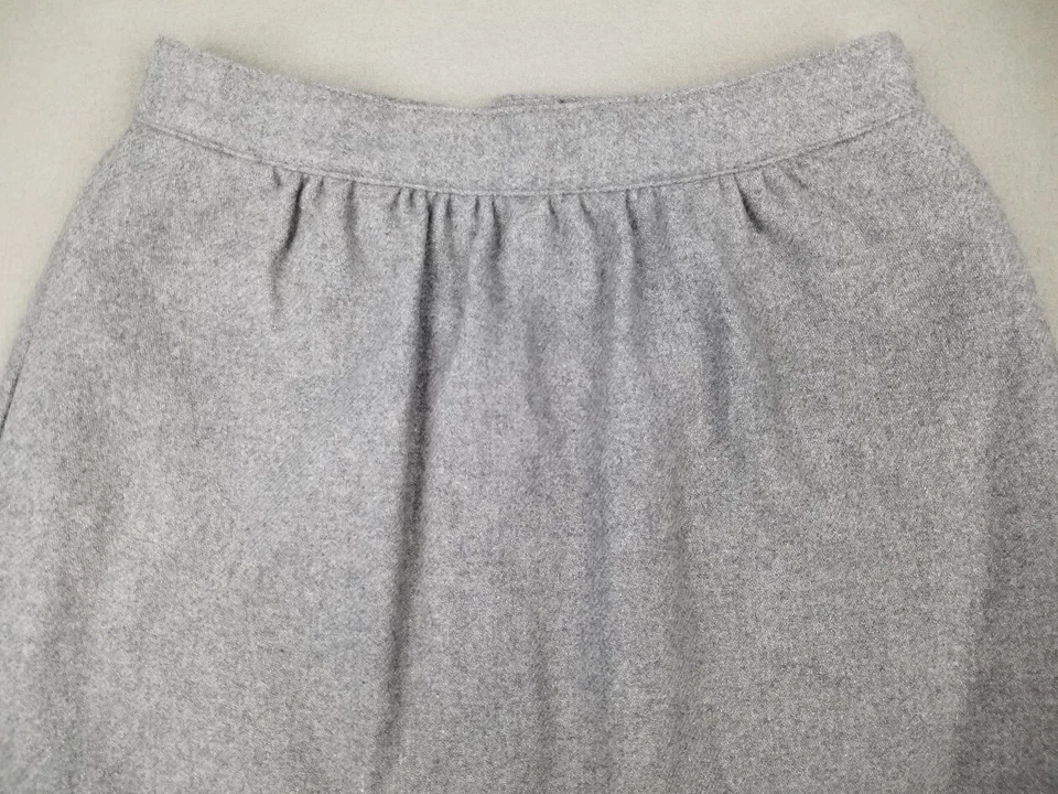 Vtg Midi Skirt 7 Gray A-line Wool Blend Corp Preppy Career Capsule Work W24 L26 - Image 4 of 4